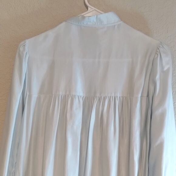 Vintage NEW Barbizon Cuddleskin Darlene Baby Blue Satin Lace Ruffled Night-Gown - Picture 8 of 13